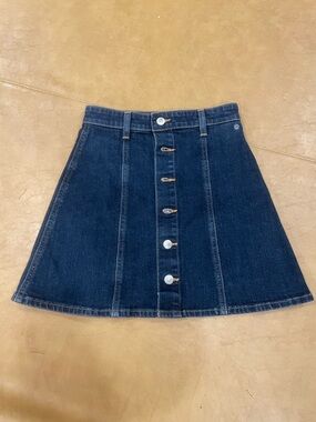Alexa Chung  Dark Indigo Button-Front Skater Denim Skirt. Excellent Condition!